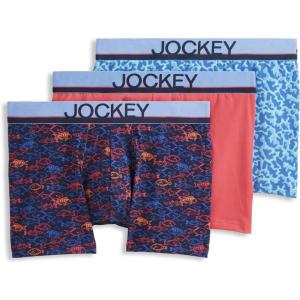 image:imageJockey Mens Underwear True Style 4 Trunk  3 PackSomething FishyMalibu RedOcean Coral