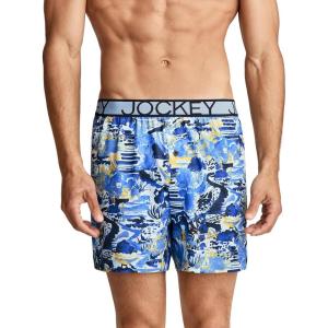 image:imageJockey Mens Underwear Active Microfiber 45 BoxerWatercolor Blue