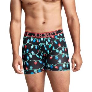 image:imageJockey Mens Underwear Active Microfiber 5 Boxer BriefBlack Lights