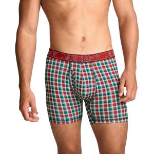image:imageJockey Mens Underwear Active Microfiber 5 Boxer BriefMerry Plaid
