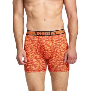 image:imageJockey Mens Underwear Active Microfiber 5 Boxer BriefOrange Waves