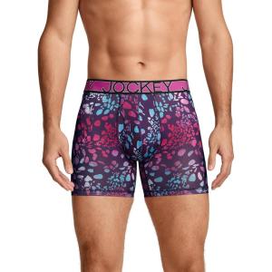image:imageJockey Mens Underwear Active Microfiber 5 Boxer BriefPurple Basil