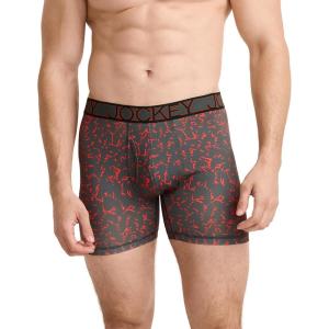 image:imageJockey Mens Underwear Active Microfiber 5 Boxer BriefRed Branch