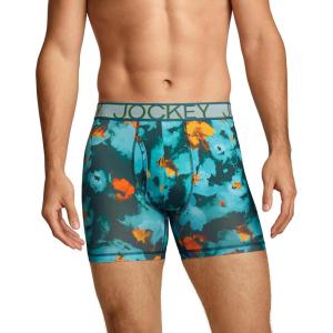 image:imageJockey Mens Underwear Active Microfiber 5 Boxer BriefRemembrance Teal