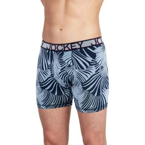 image:imageJockey Mens Underwear Active Microfiber 5 Boxer BriefTrailing Stripes