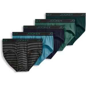 image:imageJockey Mens Underwear Lightweight Cotton Blend Brief  5 PackJungle Cove