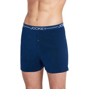 image:imageJockey Mens Underwear Organic Cotton Stretch 4 BoxerInk Well Blue