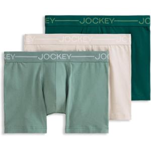 image:imageJockey Mens Underwear Organic Cotton Stretch 4 Trunk  3 PackEvergreen Mist