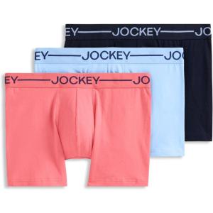 image:imageJockey Mens Underwear Organic Cotton Stretch 4 Trunk  3 PackSky Bloom