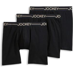 image:imageJockey Mens Underwear Organic Cotton Stretch 65 Boxer Brief  3 PackBlack