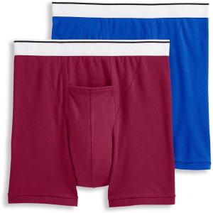 image:imageJockey Mens Underwear Pouch 5 Boxer Brief  2 PackRed PearBluest Blue