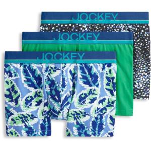 image:imageJockey Mens Underwear True Style 4 Trunk  3 PackDrawn Leaves