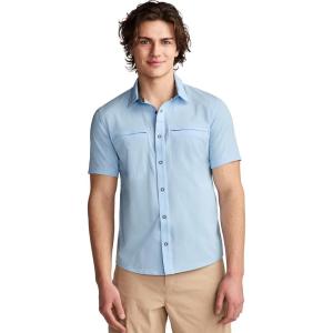 image:imageJockey Outdoors Mens Casualwear Short Sleeve Snap Woven ShirtBrilliant Blue