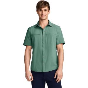 image:imageJockey Outdoors Mens Casualwear Short Sleeve Snap Woven ShirtEucalyptus