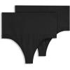 image:imageJockey Womens Shapewear Skimmies Seamfree Tummy Smoothing Thong  2 PackBlack