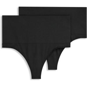 image:imageJockey Womens Shapewear Skimmies Seamfree Tummy Smoothing Thong  2 PackBlack