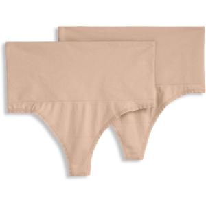 image:imageJockey Womens Shapewear Skimmies Seamfree Tummy Smoothing Thong  2 PackLight