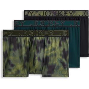 image:imageJockey Mens Underwear Active Microfiber 25 Trunk  3 PackBlack Spruce