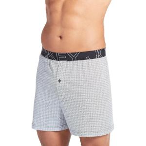 image:imageJockey Mens Underwear ActiveBlend Knit 5 BoxerBlack and White Grid