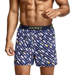 image:imageJockey Mens Underwear ActiveBlend Knit 5 BoxerNavy Geo