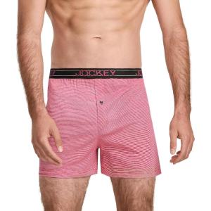 image:imageJockey Mens Underwear ActiveBlend Knit 5 BoxerRed Frolic Stripe