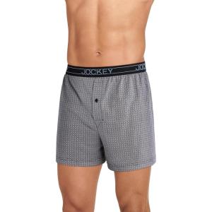 image:imageJockey Mens Underwear ActiveBlend Knit 5 BoxerSmall Black and White Grid