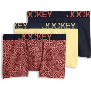 image:imageJockey Mens Underwear ActiveStretch 4 Boxer Brief  3 PackLight YellowTropical BurstTrue Navy