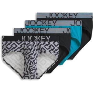 image:imageJockey Mens Underwear ActiveStretch Brief  4 PackNight GreyNorthern LightGeos TileMidnight Grey
