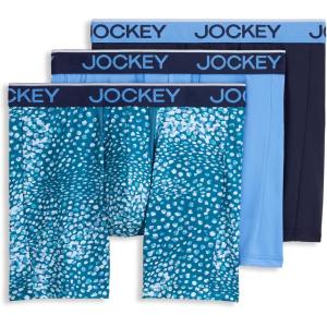 image:imageJockey Mens Underwear Chafe Proof Pouch Microfiber 6 Boxer Brief  3 PackAnimal Teal