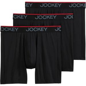 image:imageJockey Mens Underwear Chafe Proof Pouch Microfiber 6 Boxer Brief  3 PackBlack