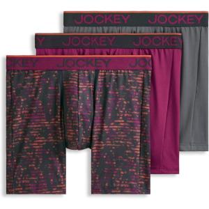 image:imageJockey Mens Underwear Chafe Proof Pouch Microfiber 6 Boxer Brief  3 PackMajestic BerryWarm TrailsBattleship