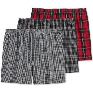 image:imageJockey Mens Underwear Classics Full Cut 5 Boxer  3 PackBlack and Grey Asstd