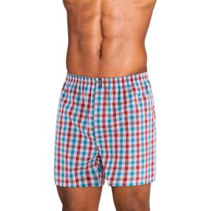image:imageJockey Mens Underwear Classics Full Cut 5 Boxer  3 PackCabin Checker PlaidPlain Blue ChambrayLiberty Gingham