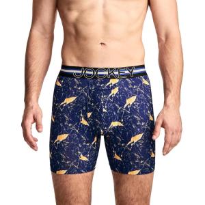 image:imageJockey Mens Underwear Mens Boxer Briefs With Pouch Sport Stability Microfiber 6 Boxer BriefMarbled Navy
