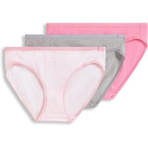 image:imageJockey Womens Underwear Organic Cotton Stretch Logo Bikini  3 PackTidal Blush