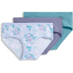image:imageJockey Womens Underwear Organic Cotton Stretch Logo Hipster  3 PackDynasty Floral