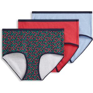 image:imageJockey Womens Underwear Organic Cotton Stretch Logo Modern Brief  3 PackFresh Cherries