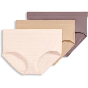 image:imageJockey Womens Underwear Seamfree Brief  3 PackPeach Ice StripeTwilight SandsLight