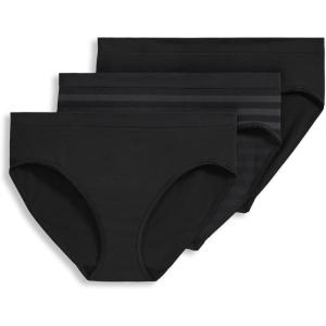 image:imageJockey Womens Underwear Seamfree HiCut  3 PackBlack StripeBlackBlack