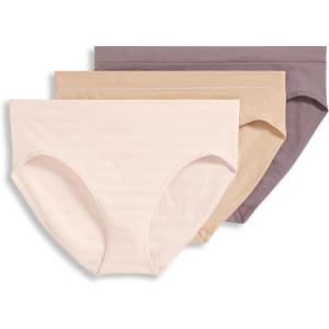 image:imageJockey Womens Underwear Seamfree HiCut  3 PackPeach Ice StripeTwilight SandsLight