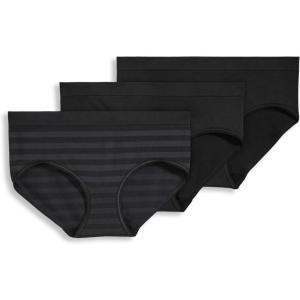 image:imageJockey Womens Underwear Seamfree Hipster  3 PackBlack Stripe