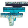 image:imageJockey Mens Underwear Microfiber Stretch Thong  3 PackNorthern LightPsychedelicTrue Navy