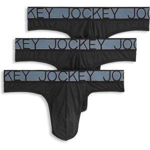 image:imageJockey Mens Underwear Microfiber Stretch Thong  3 PackBlack