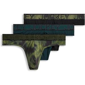 image:imageJockey Mens Underwear Microfiber Stretch Thong  3 PackBlack Spruce