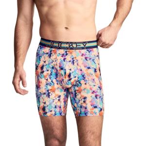 image:imageJockey Sport Mens Underwear Stability Pouch Microfiber 9 Long Leg Boxer BriefSport Floral