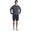 image:imageJockey Mens Loungewear Lightweight Cotton Blend Fleece Crew SweatshirtLagoon Stripe