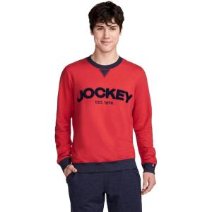image:imageJockey Mens Loungewear Lightweight Cotton Blend Fleece Crew Sweatshirt1876 Red