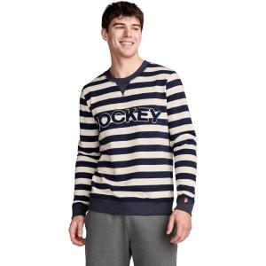 image:imageJockey Mens Loungewear Lightweight Cotton Blend Fleece Crew Sweatshirt1876 Stripe