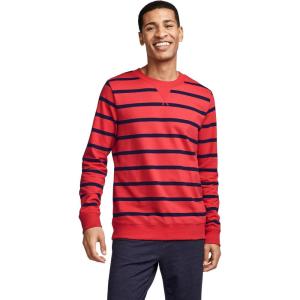 image:imageJockey Mens Loungewear Lightweight Cotton Blend Fleece Crew SweatshirtRed Stripe