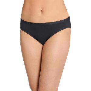 image:imageJockey Underwear Women Bikini  Worry Free Cotton Stretch Moderate Absorbency Period Underwear for WomenBlack Out